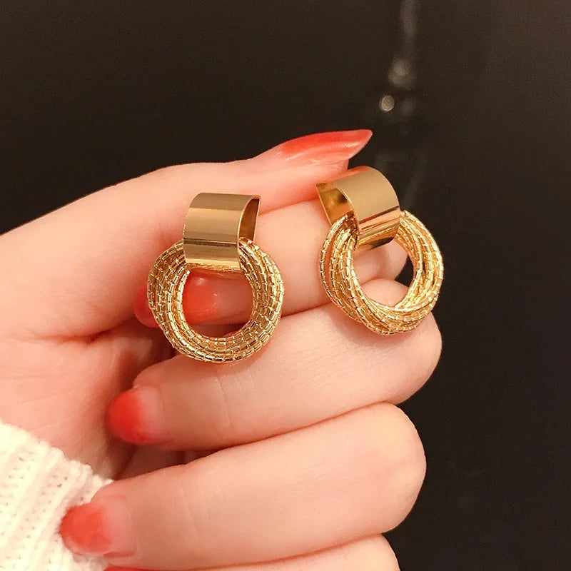 DANA Vintage Metal Round Drop Earrings