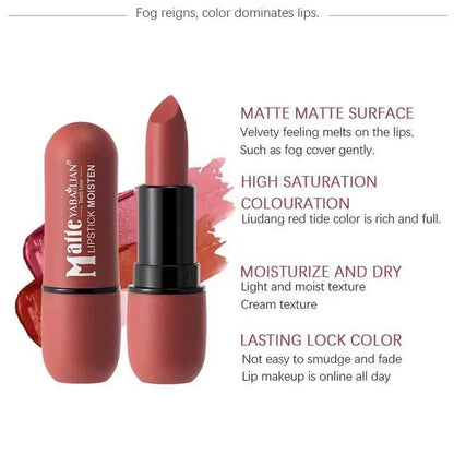 Matte Lipstick Velvet Smooth Waterproof Long-Lasting Makeup