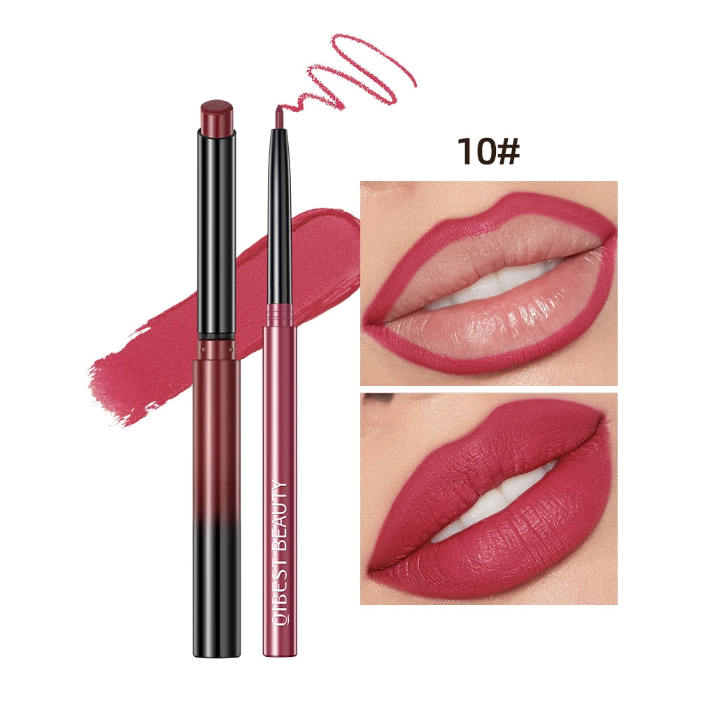 2pcs Lipstick Lipliner Matte Nude Lip Liner Pencil Waterproof Set