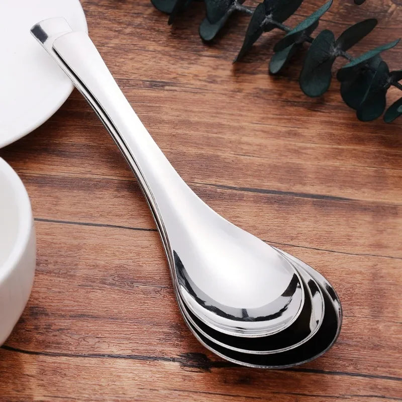 6/1Pcs Stainless Steel Spoon Thicken Soup Spoons