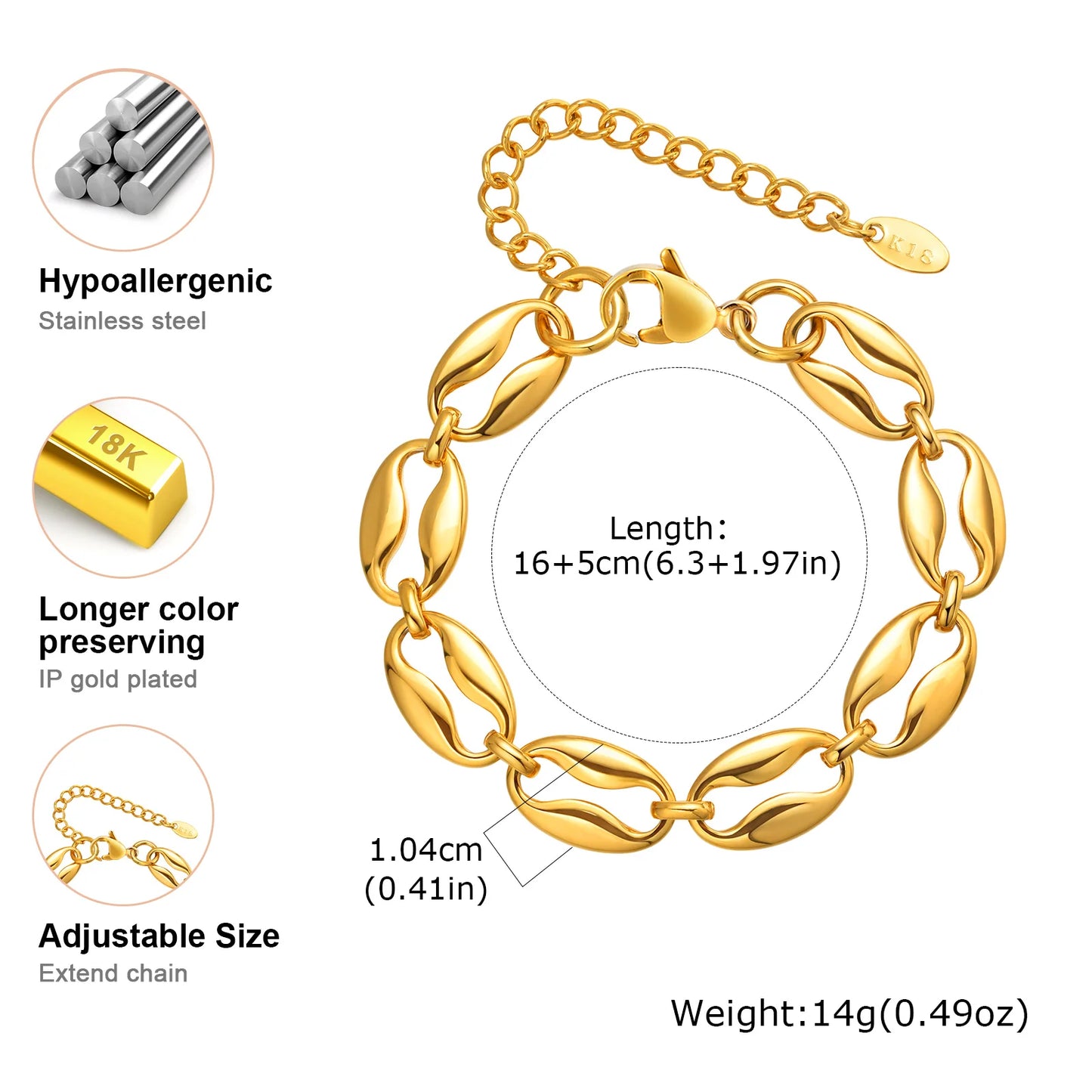 DANA Chunky 18k Gold Plated Bracelets