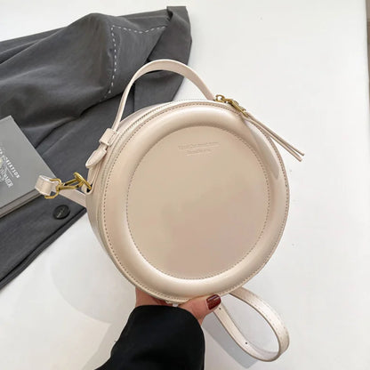 Crossbody Round Small Handbag Leather Shoulder Bag