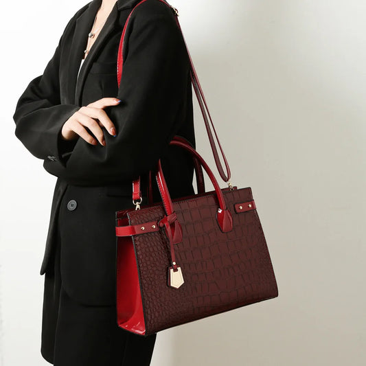 Retro Crossbody Crocodile Pattern Texture Bag Set