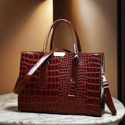 Luxury Crocodile Leather Business Bag