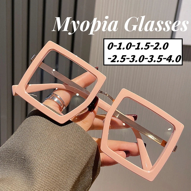 Large Frame Myopia Unisex Oversized Minus Diopter Eyeglasses