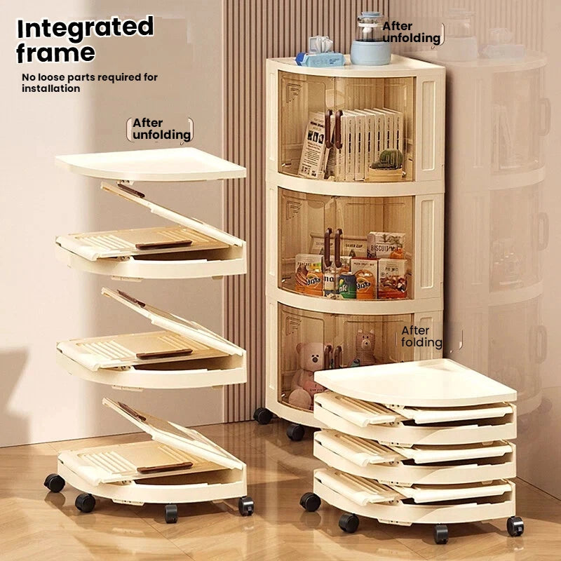 Plastic double-door foldable storage cabinet