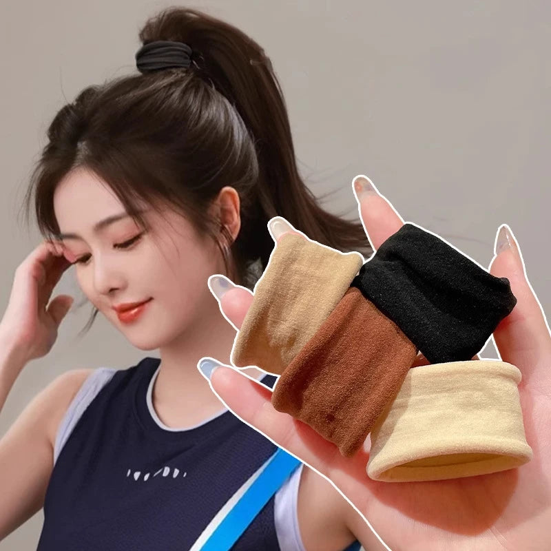 4 /5 Set Solid Widen Thicken Hair Band Ropes Ponytail Holder Hair Tie