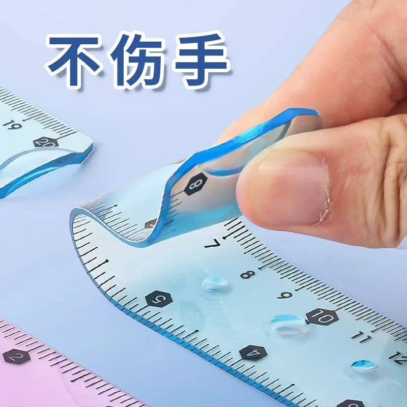 15/20/30 cm Transparent Soft Folding Straight Ruler