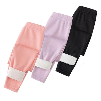 3/1 Piece Autumn And Winter Children Solid Color Thick Warm Leggings