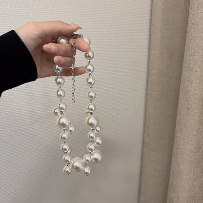 Vintage Hyperbole Bead Pearls Necklace Jewelry