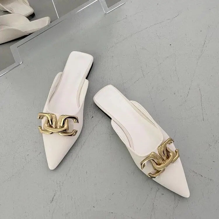 Luxury Metal Chain Flats