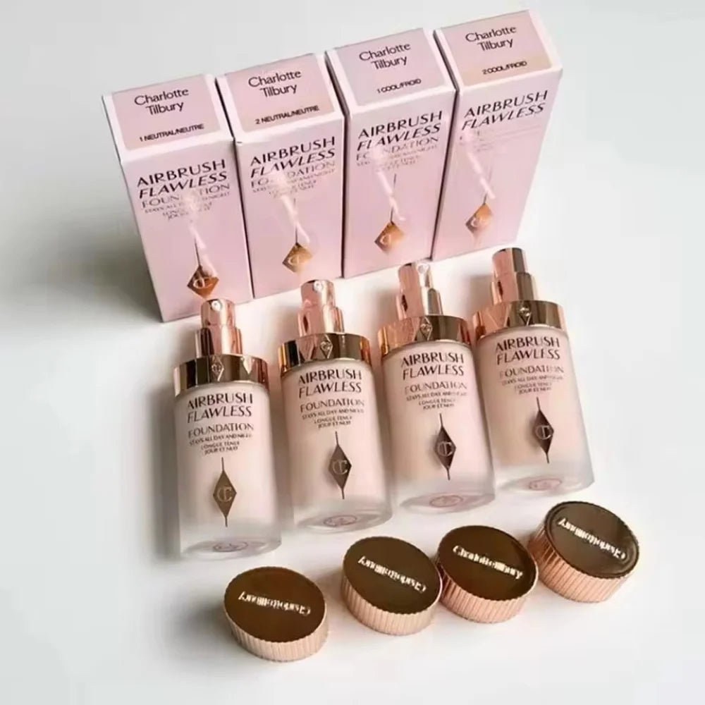 Charlotte Tilbury Liquid Foundation Cushion Foundation Setting Spray Pressed Powder Concealer Natural Hydrating Flawless Makeup