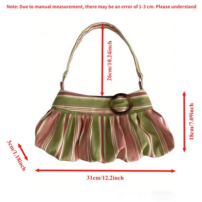 Sweet Y2k Simple Handbags Luxury Striped Leopard Shoulder Bags