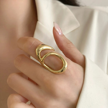 925 Sterling Silver Open Pearl Smile Stackable Finger Ring