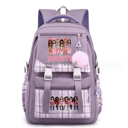 Katseye Funny Print Mochila Book Bags