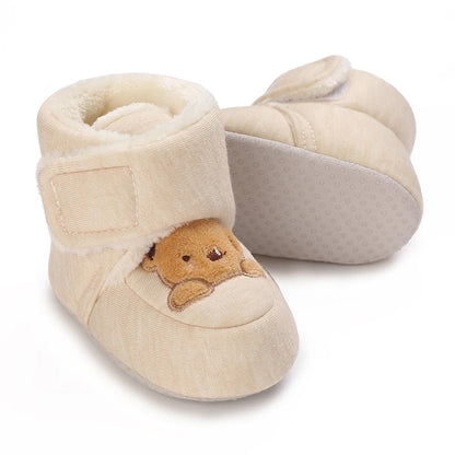 Winter Newborn Boys and Girls Cute Cartoon Cotton with Soft Sole and Warm Boots