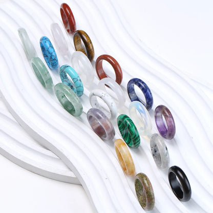 1 Pc Natural Crystal Stone Energy Healing Ring