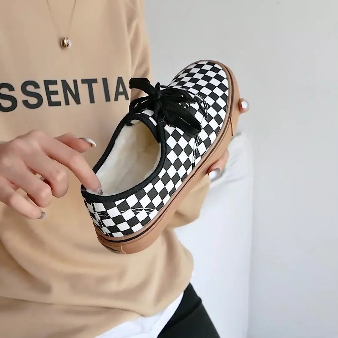 Plaid Canvas Unisex Breathable Sports Sneakers