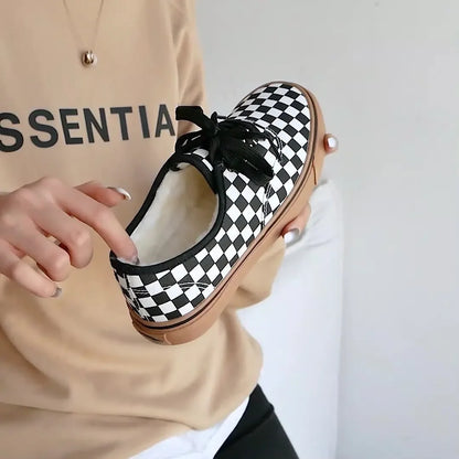 Plaid Canvas Unisex Breathable Sports Sneakers