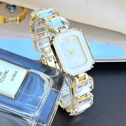 Rhinestone chain rectangular color case rhinesto watch