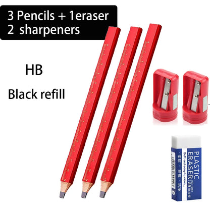 Anti-Slip Wooden Pencil Millimeter Scale Professional Pencil