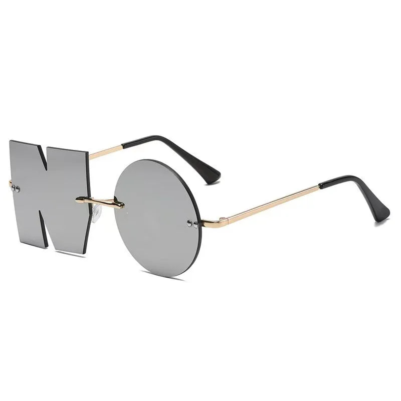 “NO” Styling Metal Frame Colorful Sunglasses