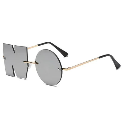 “NO” Styling Metal Frame Colorful Sunglasses
