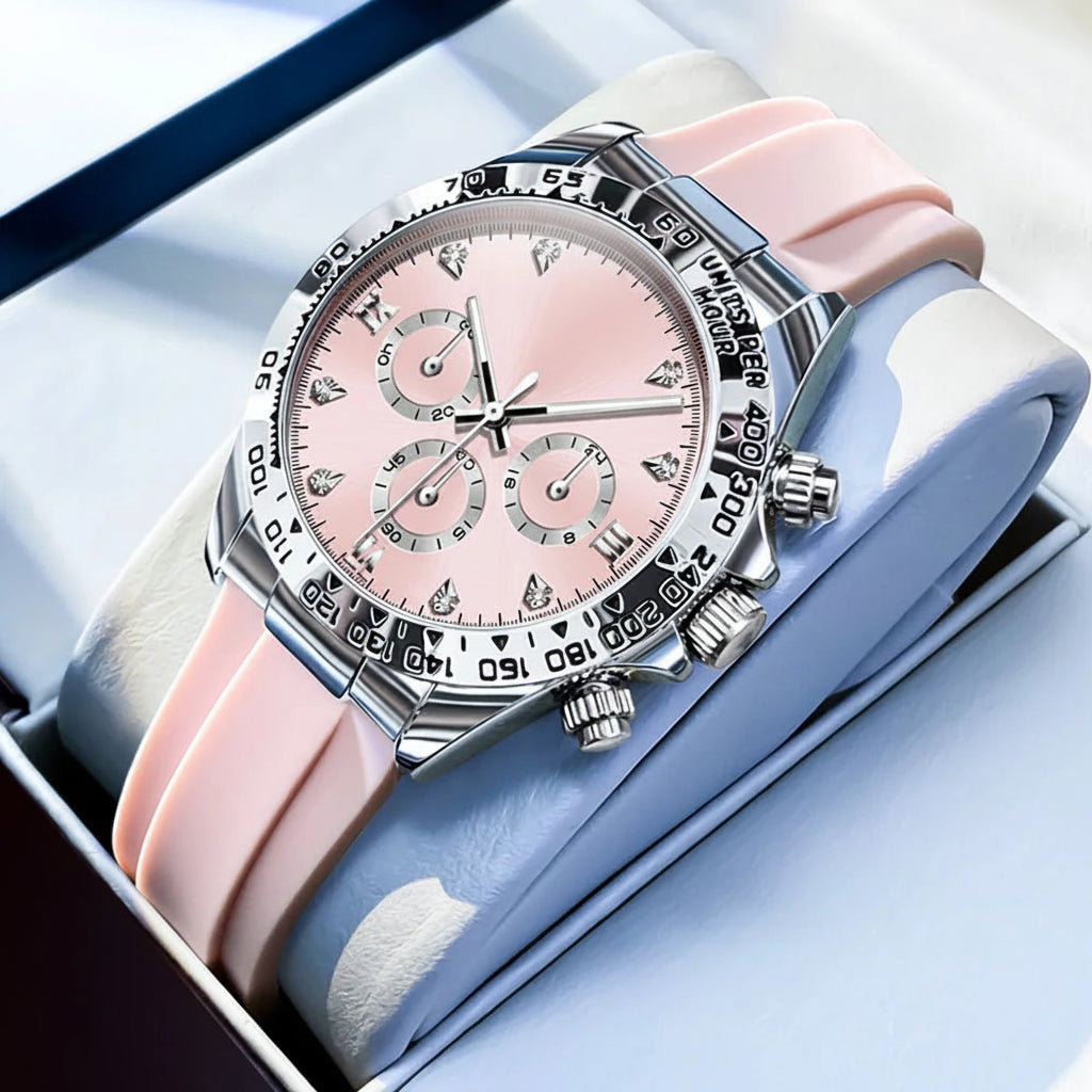 Luxury Silicone Strap Multifunctional Chronograph Quartz Watch