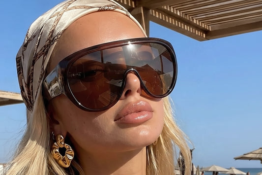 Oversized Shield Mask Steampunk Big Frame Sunglasses