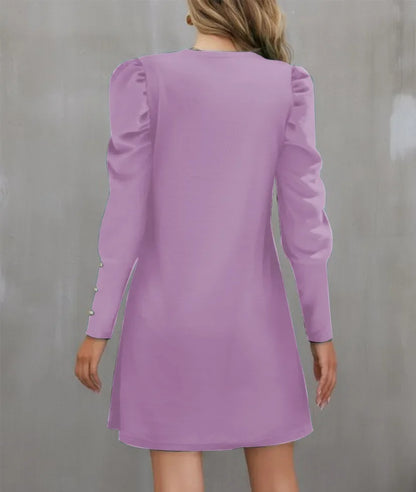 Round Neck Bubble Sleeve Dress