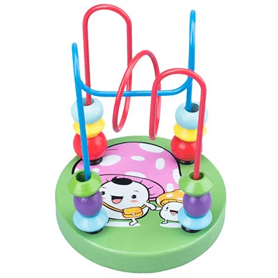Montessori Wooden Roller Coaster Bead Maze Abacus Math Toys