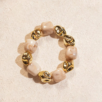 Acrylic Irregular Square Round Beaded Bracelet