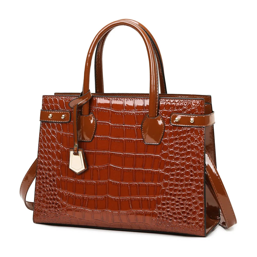 Retro Crossbody Crocodile Pattern Texture Bag Set