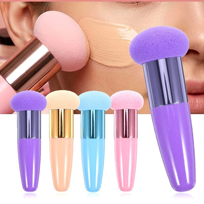 Mushroom Head Makeup Brush Puff Beauty Makeup Sponge With Handle Make-up