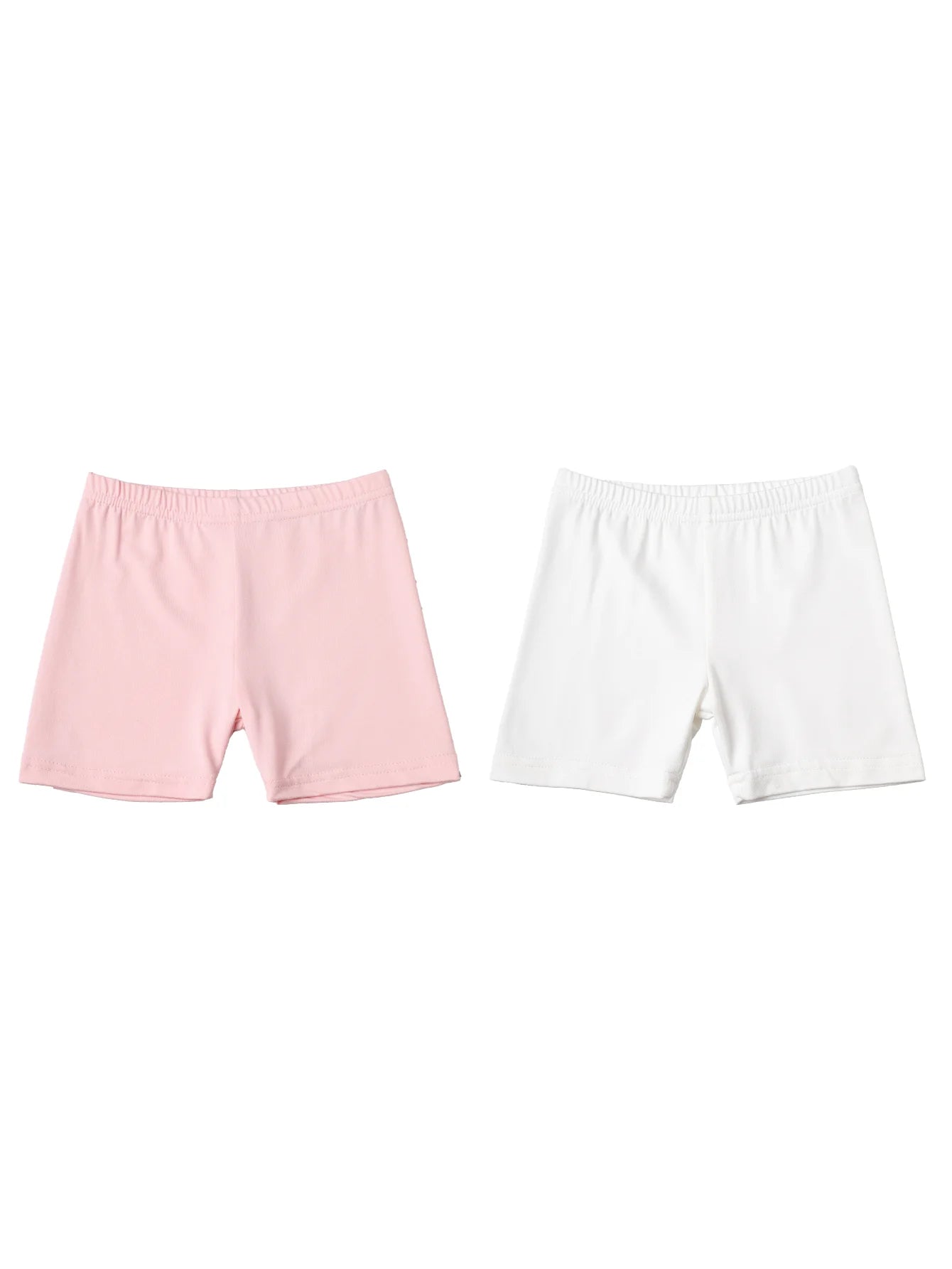 2Pcs Summer Solid Color Kids Leggings Girls