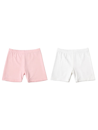 2Pcs Summer Solid Color Kids Leggings Girls