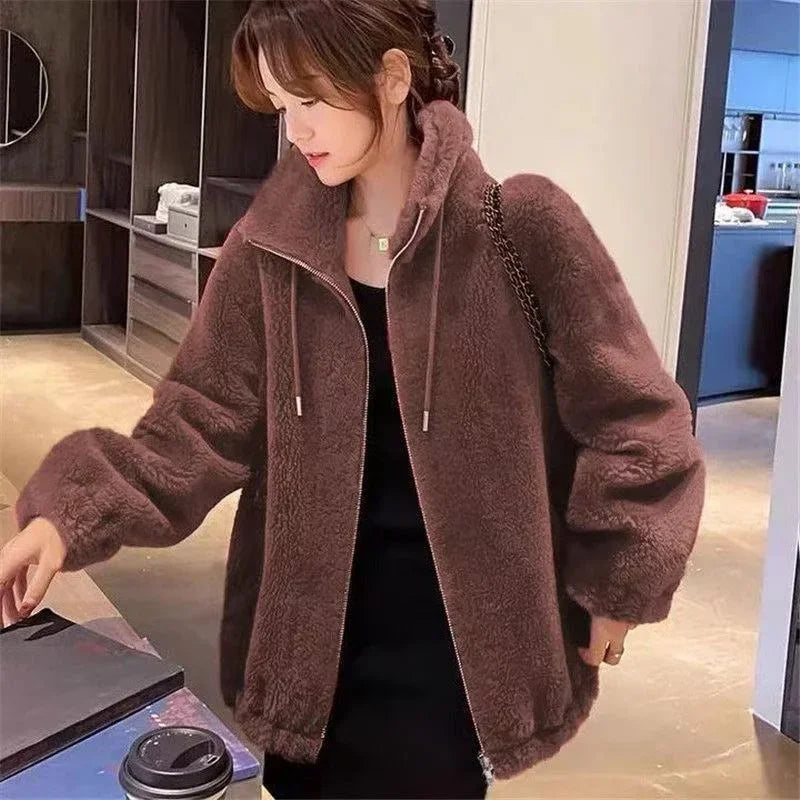 Double Coral Fleece Thick Long Sleeve Coat