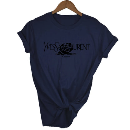 Alphabet Printed Short Sleeve T-Shirt