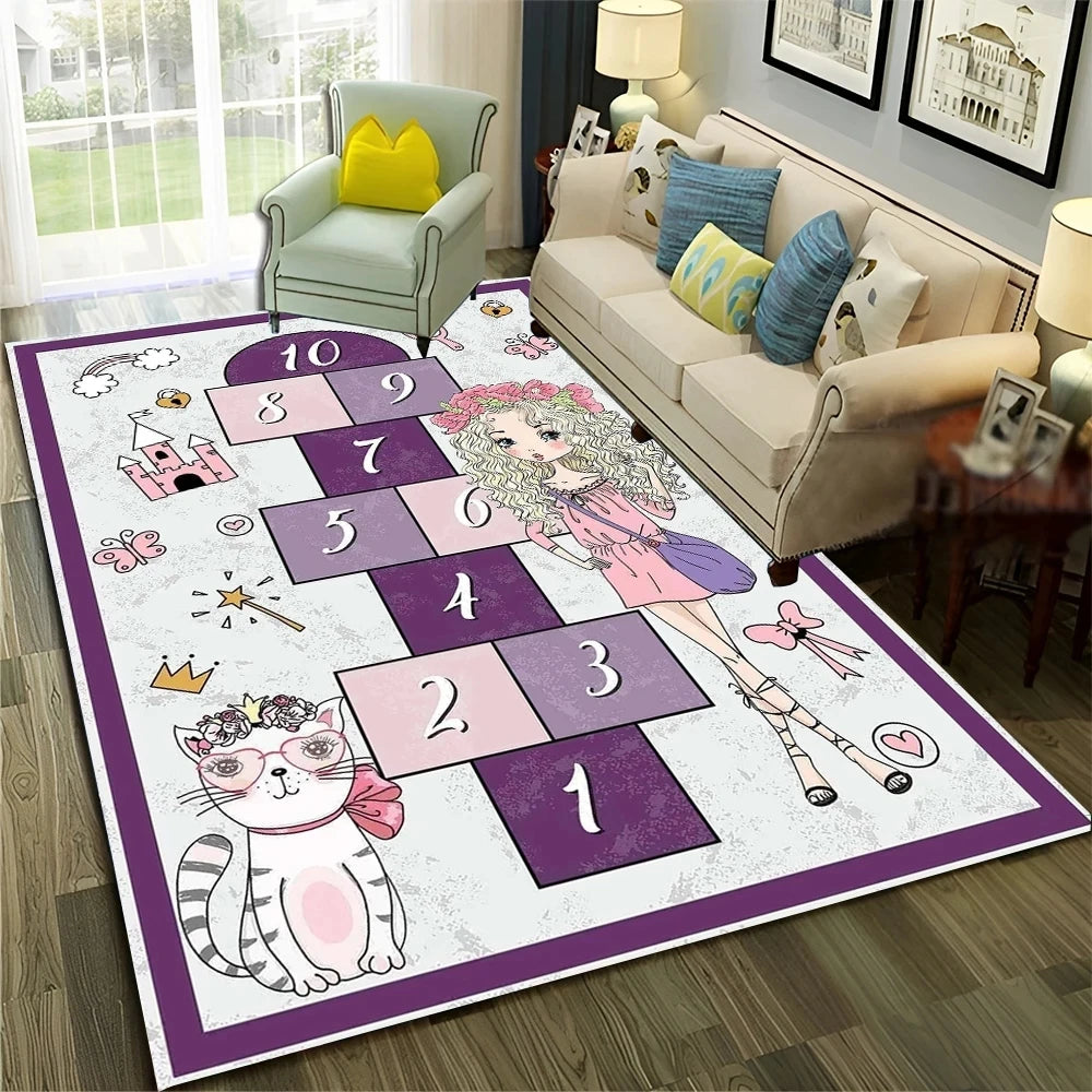 Digital Games Boys and Girls Cartoon Carpet