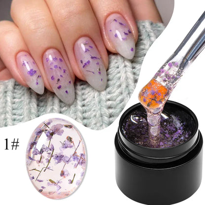 Pink Dried Flower Gel Nail Polish
