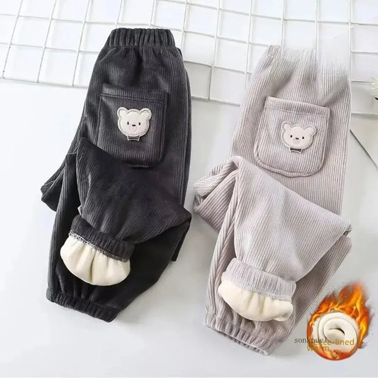 Warm Autumn Winter Thicken Cute Bear Casual Harem Pants