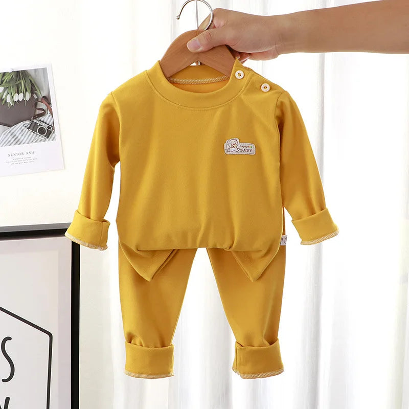 Spring and Autumn De Velvet Suit Cartoon Bear Sleepwear Pajamas