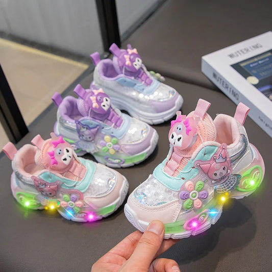Illuminating Buttons Breathable Sneakers