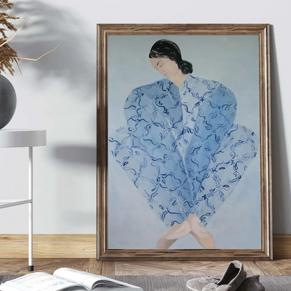 Abstract Line Geometry Curve Girl Posters Modern Classic Vintage Poster