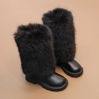 High Warm Princess Leather Soft Soled Anti-Slippery Boots