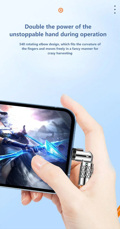 120W 7A Fast Charge USB Type C Cable 180 Degree Rotation Elbow Cable