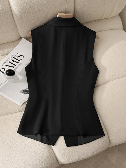Suit Vest Formal Waistcoat Slim Fit Sleeveless Blazer Jacket
