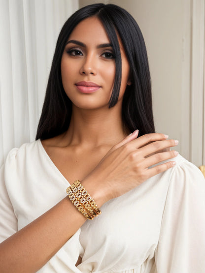Dubai-style Bride Bracelet Hand-Carved High-Quality Metal Bracelet