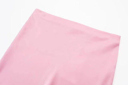 Faldas largas informales de satén de talle alto