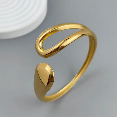 water drop hollow stainless steel gold plated 18K bracelet